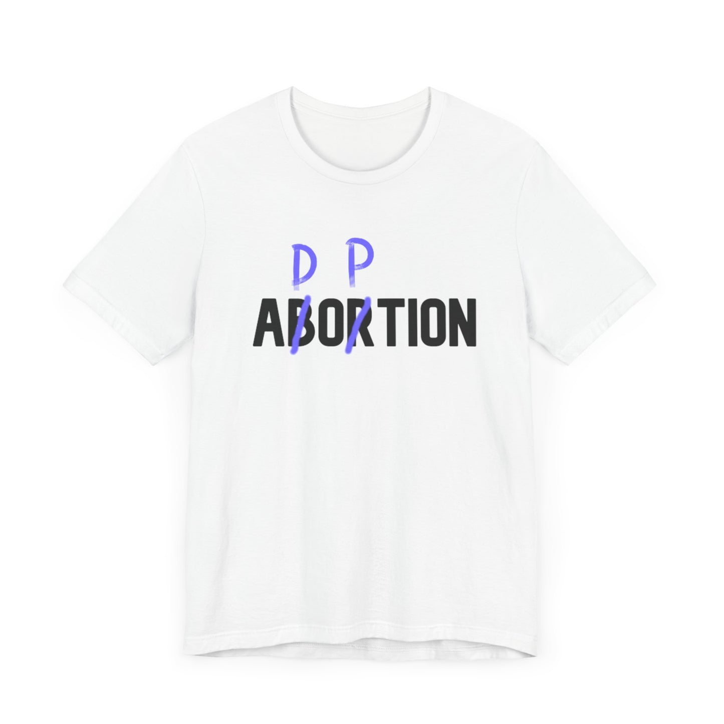 Adoption, Not Abortion Unisex Jersey Short Sleeve Tee (BLACK font)