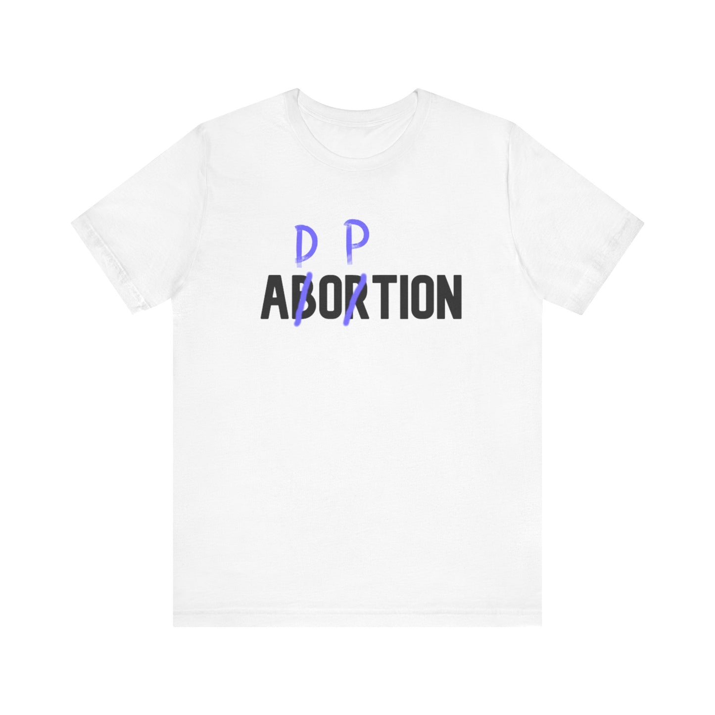 Adoption, Not Abortion Unisex Jersey Short Sleeve Tee (BLACK font)