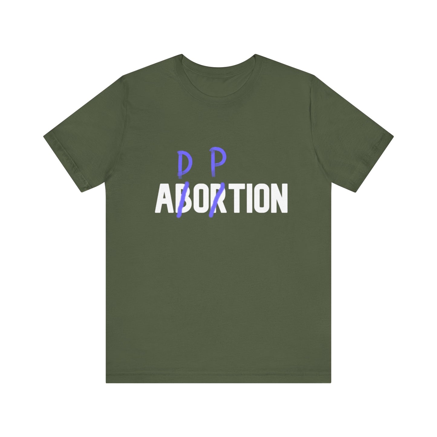 Adoption, Not Abortion Unisex Jersey Short Sleeve Tee (WHITE font)