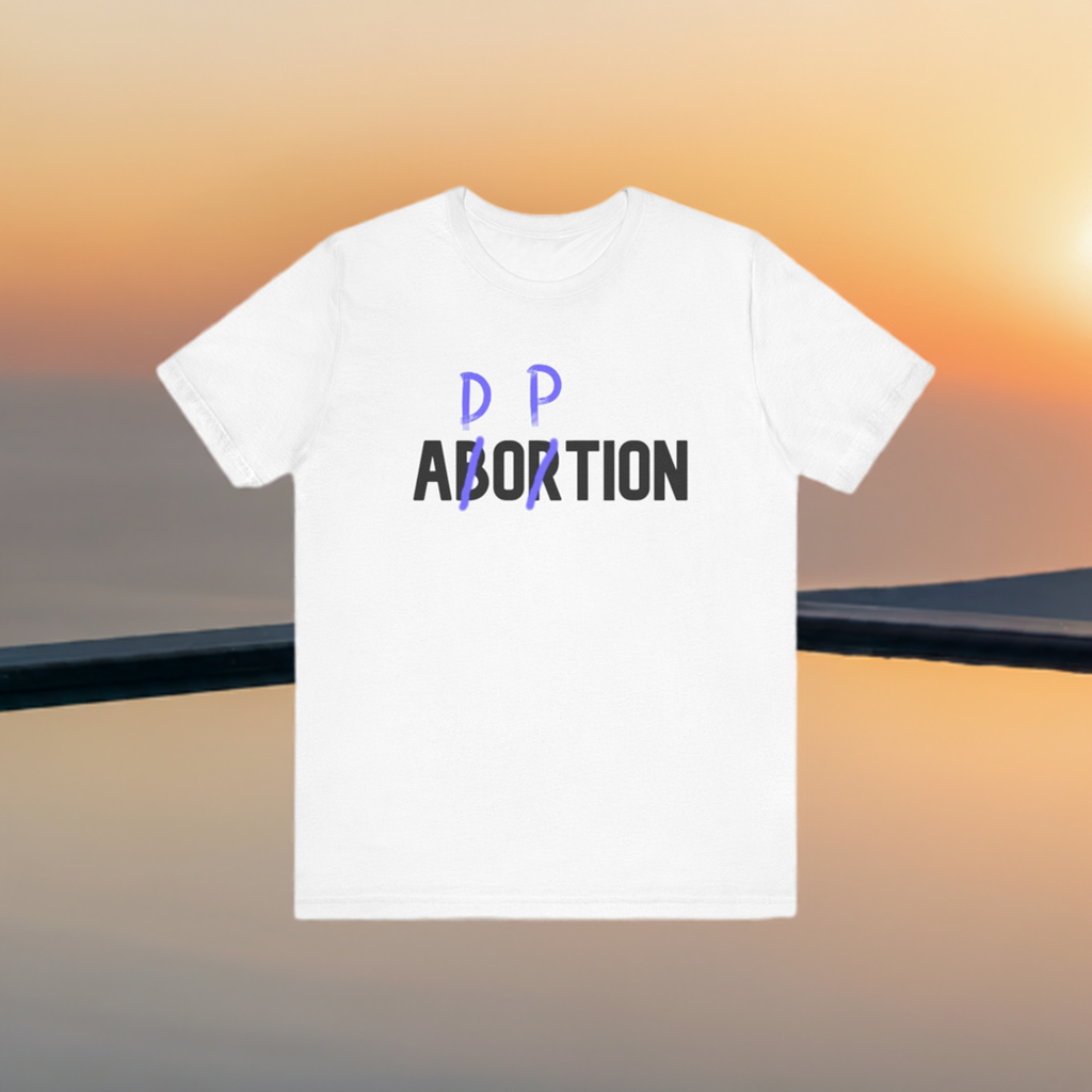 Adoption, Not Abortion Unisex Jersey Short Sleeve Tee (BLACK font)