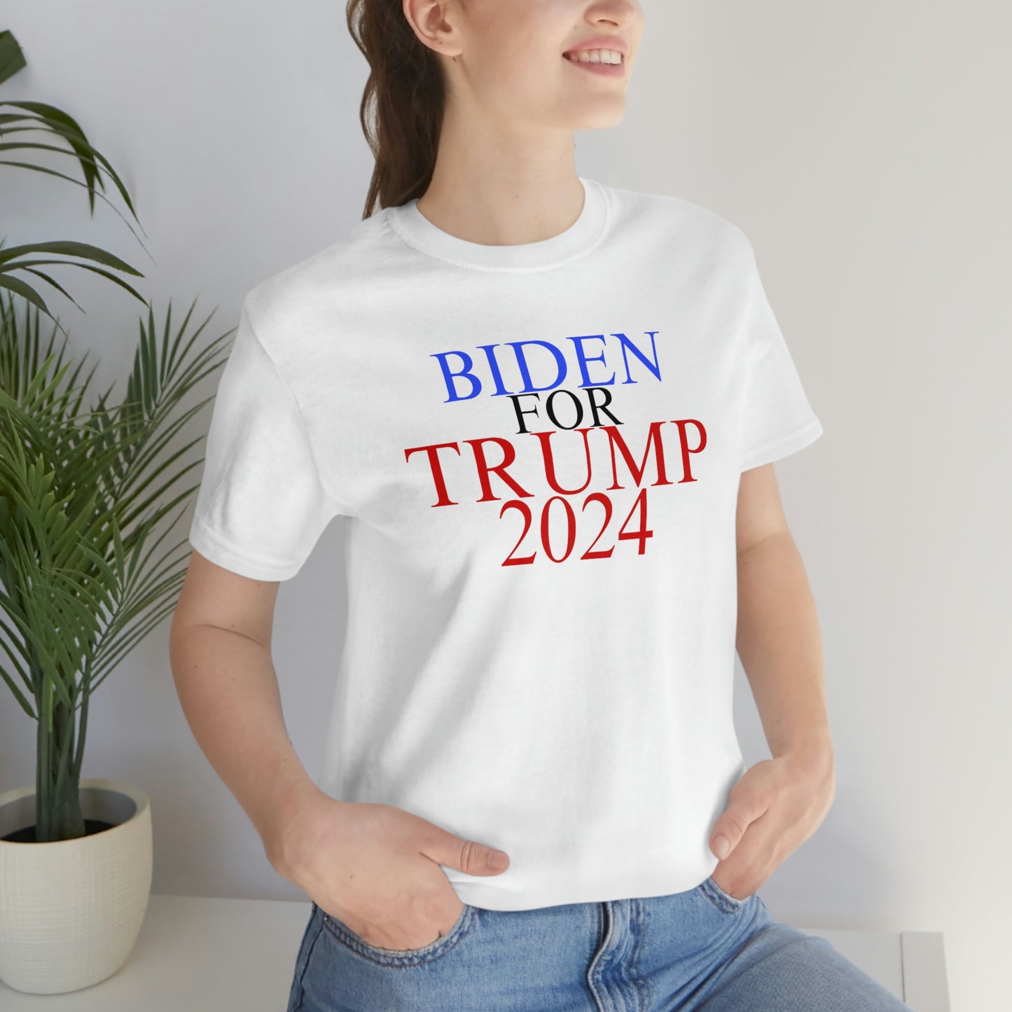 Biden for Trump 2024 (Black Font)  Unisex Jersey Short Sleeve Tee